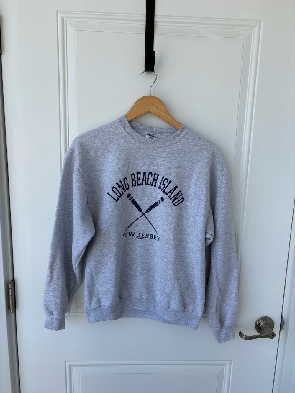 Jerzees Grey 'Long Beach Island' Crewneck Sweatshirt
